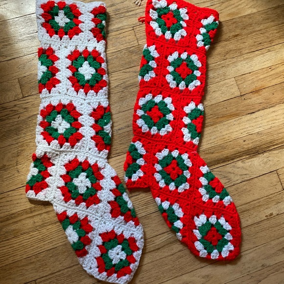Vintage Other - Vintage Granny Square Crochet Stockings